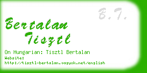 bertalan tisztl business card